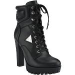 Schwarze Guess Runde High Heel Stiefeletten & High Heel Boots mit Reißverschluss für Damen Größe 40 