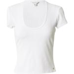 Reduzierte Weiße Elegante Guess T-Shirts aus Viskose enganliegend für Damen Größe L 