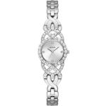 Silberne Guess Quarz Damenarmbanduhren aus Edelstahl mit Analog-Zifferblatt mit Mineralglas-Uhrenglas mit Edelstahlarmband 