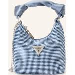Silberne Guess Mini Handtaschen mit Reißverschluss aus Textil für Damen mini 