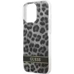 Graue Animal-Print Guess iPhone 13 Pro Hüllen mit Leopard-Motiv 