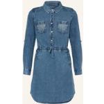 Reduzierte Blaue Langärmelige Guess Winterkleider aus Baumwolle für Damen 