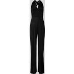 Schwarze Unifarbene Elegante Guess V-Ausschnitt Damenjumpsuits & Damenoveralls mit Reißverschluss aus Polyester Größe M 