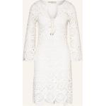 Weiße Guess Ines V-Ausschnitt Häkelkleider aus Baumwolle für Damen Größe XS 