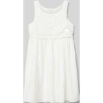 Offwhitefarbene Unifarbene Guess Kinderkleider A-Linie aus Baumwolle für Mädchen Größe 152 