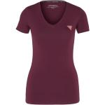 Reduzierte Violette Guess V-Ausschnitt T-Shirts aus Baumwolle maschinenwaschbar für Damen Größe S 