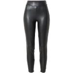 Schwarze Unifarbene Guess 7/8 Leggings mit Reißverschluss aus PU für Damen Größe XS 