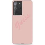 Guess Liquid Silicon Case Tone on Tone für G998B Samsung Galaxy S21 Ultra - pink