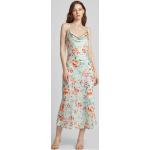 Mintgrüne Blumenmuster Guess Maxi Wasserfall-Ausschnitt Spaghettiträger-Kleider aus Chiffon für Damen Größe M 