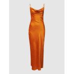 Orange Guess Midi Wasserfall-Ausschnitt Spaghettiträger-Kleider aus Polyester für Damen Größe L 