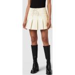 Offwhitefarbene Guess Mini Faltenröcke mit Reißverschluss aus Viskose für Damen Größe S 