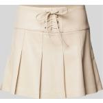Offwhitefarbene Unifarbene Guess Emery Mini Kunstlederröcke aus Leder für Damen Größe M 
