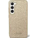 Guess PC/TPU Glitter Flakes Metal Logo Backcover für das Samsung Galaxy S24 Ultra Gold