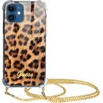 Orange Animal-Print Guess iPhone Hüllen Art: Bumper Cases mit Leopard-Motiv mit Muster aus Silikon 