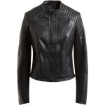 Schwarze Elegante Guess Übergangsjacken aus Leder für Damen Größe XS 