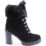 Schwarze Bohemian Guess Pfennigabsatz High Heel Stiefeletten & High Heel Boots für Damen für den Winter 