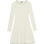 Weiße Unifarbene Guess Rundhals-Ausschnitt Strickkleider für Damen 