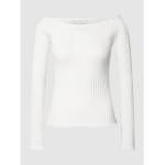 Offwhitefarbene Unifarbene Guess Strickpullover aus Baumwolle für Damen Größe XS 
