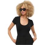 Reduzierte Schwarze Kurzärmelige Guess T-Shirts aus Viskose enganliegend für Damen Größe XS 