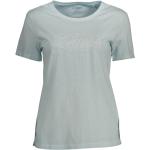 Reduzierte Hellblaue Vintage Guess T-Shirts aus Baumwolle für Damen Größe S 