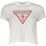Reduzierte Weiße Elegante Guess T-Shirts aus Baumwolle für Damen Größe L 