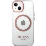 Guess Transparent MagSafe Compatible Case für Apple iPhone 14 Plus - pink