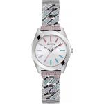 Reduzierte Silberne Guess Serena Damenarmbanduhren aus Edelstahl mit Mineralglas-Uhrenglas 