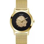 Goldene Guess Herrenarmbanduhren aus Edelstahl mit Mineralglas-Uhrenglas 