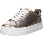 Reduzierte Silberne Guess Low Sneaker mit Schnürsenkel aus Textil für Damen Größe 41 