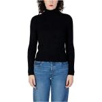 Schwarze Guess Rollkragen Damensweatshirts aus Polyamid Größe L für den für den Herbst 