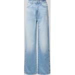 Hellblaue Guess Wide Leg Jeans & Relaxed Fit Jeans mit Reißverschluss aus Baumwollmischung für Damen Größe XS Weite 26, Länge 32 