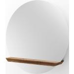 Moderne Peruse Runde Badspiegel & Badezimmerspiegel 30 cm aus Nussbaum mit Schublade 