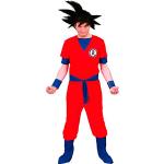 Fiestas GUiRCA Manga Karate Kämpfer Herren Kostüm - Rot blaues Manga Champion Warrior Kostüm Karneval - Größe L 52 – 54 - Krieger Fasching Kostüme für Erwachsene, Helden der Kindheit Kostüme