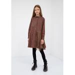 Reduzierte Hellbraune Langärmelige Kinderkleider mit Ärmeln mit Fransen aus Baumwolle für Mädchen Größe 158 