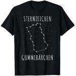 Schwarze Gummibärenbande T-Shirts mit Sternzeichen-Motiv aus Gummi für Herren Größe S 