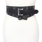 Punk Taillengürtel mit Ornament-Motiv mit Nieten aus Leder für Damen 