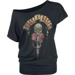 Schwarze Guns N' Roses U-Boot-Ausschnitt Damenbandshirts Größe M für Festivals 