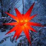 Rote Guru-Shop Außen-Weihnachtssterne aus Kunststoff LED beleuchtet 