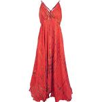 Rote Batik Hippie Guru-Shop Maxi Sommerkleider für Damen Größe M für den für den Sommer 
