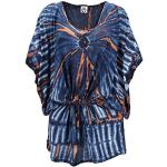 Blaue Batik Guru-Shop Tunika-Kleider für Damen Einheitsgröße Große Größen 
