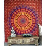 Rote Boho Guru-Shop Tagesdecken & Bettüberwürfe mit Mandala-Motiv 