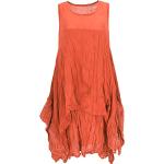 Reduzierte Orange Guru-Shop Midi Stufenkleider aus Baumwolle für Damen Größe L für den für den Sommer 