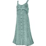 Grüne Bestickte Boho Ärmellose Guru-Shop Maxi Sommerkleider aus Viskose für Damen für den für den Sommer 