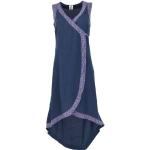 Blaue Ärmellose Boho Guru-Shop Maxi Wickelkleider aus Baumwolle für Damen 