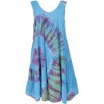 Blaue Hippie Ärmellose Guru-Shop Midi Rundhals-Ausschnitt Midikleider & knielange Kleider für Damen 
