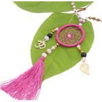 Guru-Shop Perlenkette »Ethno Kette, Modeschmuck Kette Traumfänger - pink«
