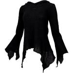Reduzierte Schwarze Guru-Shop Damensweatshirts mit Elfenmotiv mit Kapuze Größe M 