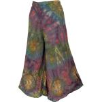 Graue Batik Hippie Guru-Shop Palazzo-Hosen aus Viskose Handwäsche für Damen für den für den Frühling 