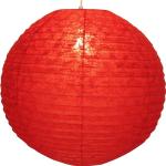 Guru-Shop Runder Lokta Papierlampenschirm, Hängelampe Ø 50 cm - Rot, Lokta-Papier, Asiatische Lampenschirme aus Papier & Stoff