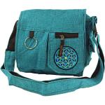 Reduzierte Blaue Hippie Guru-Shop Herrenschultertaschen & Herrenshoulderbags mit Reißverschluss aus Stoff klein 